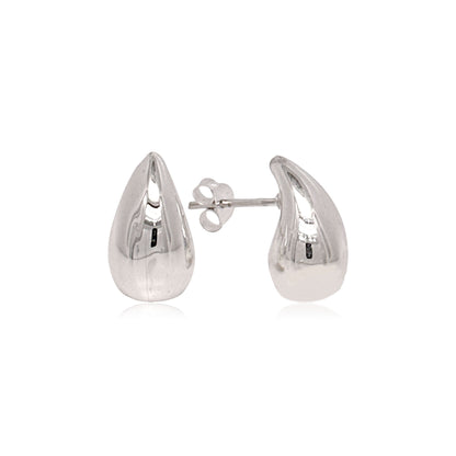 Sterling Silver Small Chunky Teardrop Earrings, Silver, Gold