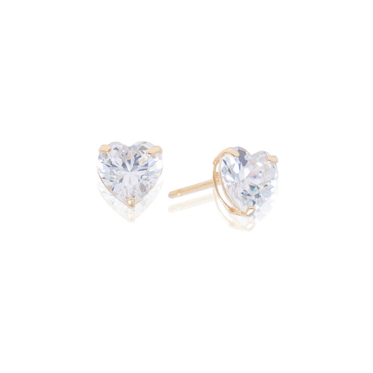 14k Gold Heart Studs