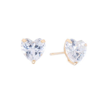 14k Gold Heart Studs