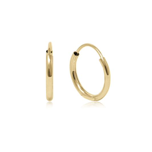 14k Gold Endless Hoops