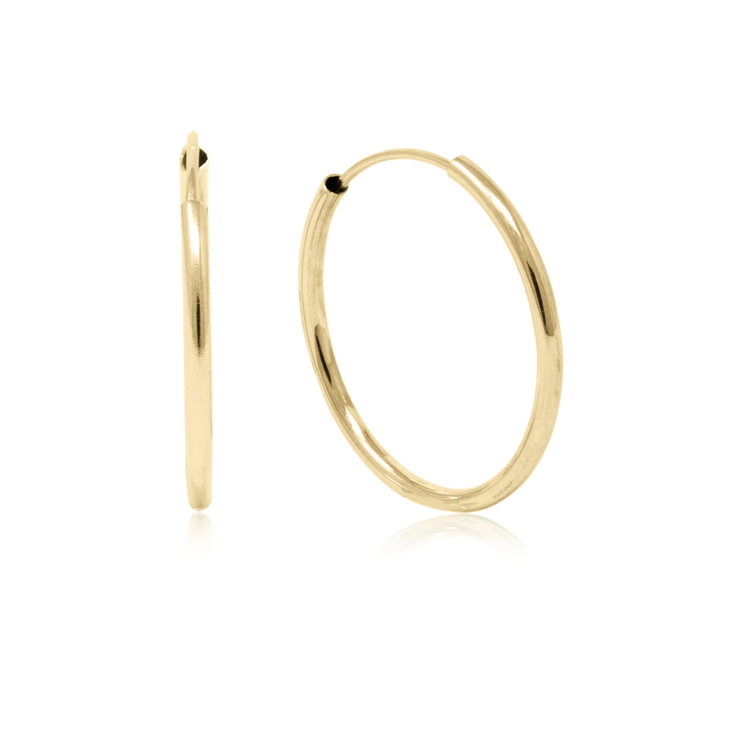 14k Gold Endless Hoops