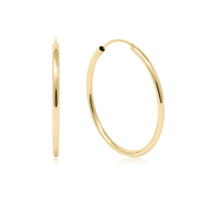 14k Gold Endless Hoops