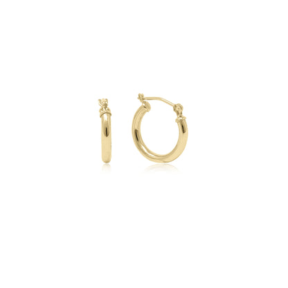 14k Gold Plain Hoops