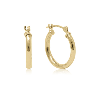 14k Gold Plain Hoops