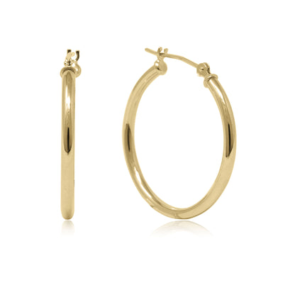 14k Gold Plain Hoops