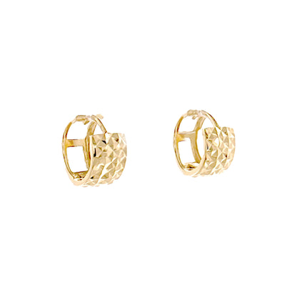 14k Gold Diamond Cut Thick Huggies