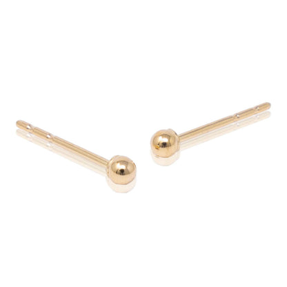 14k Gold Ball Push Back Earrings