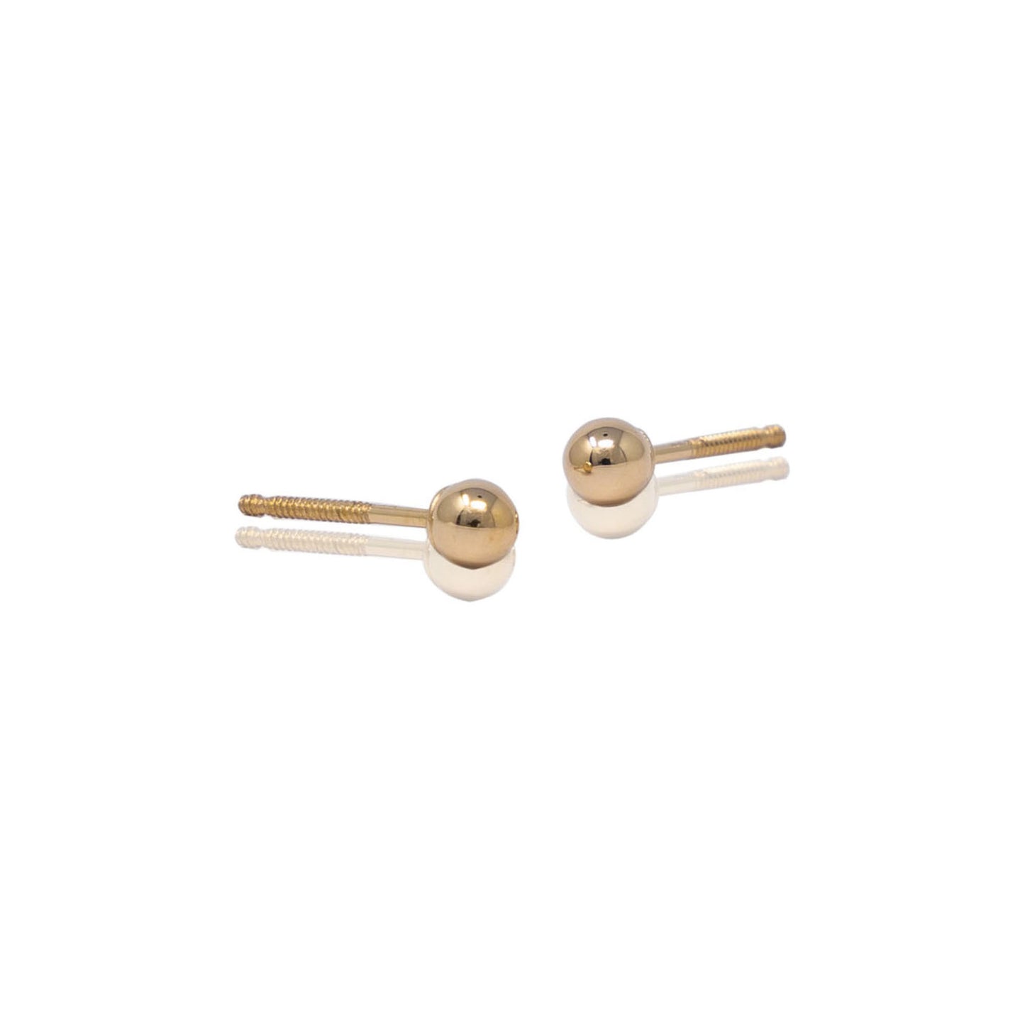 14k Gold Ball Screw Back Earrings