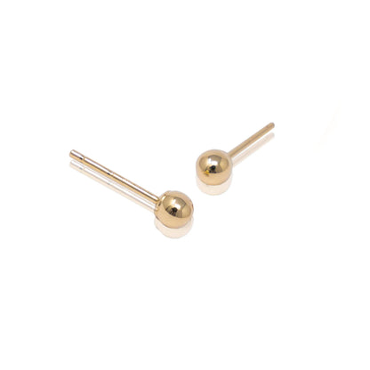 14k Gold Ball Push Back Earrings