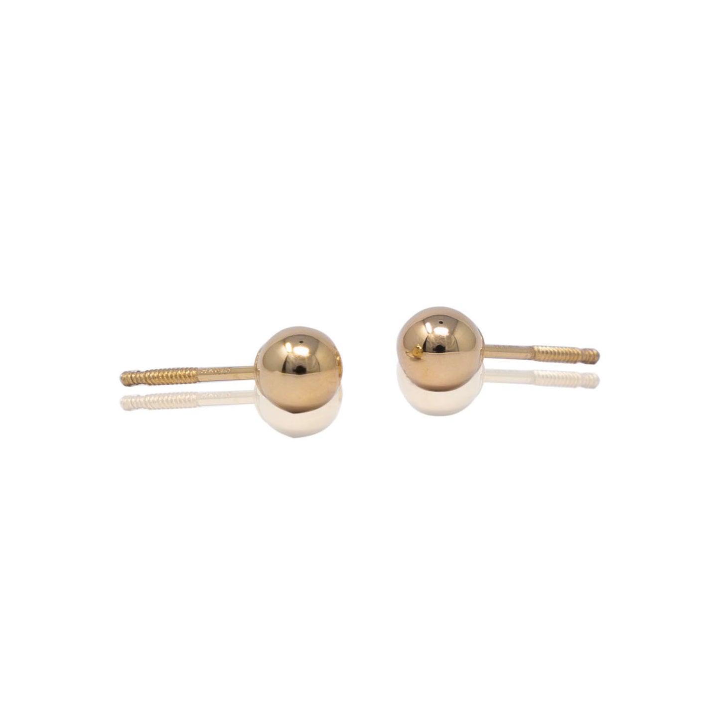 14k Gold Ball Screw Back Earrings