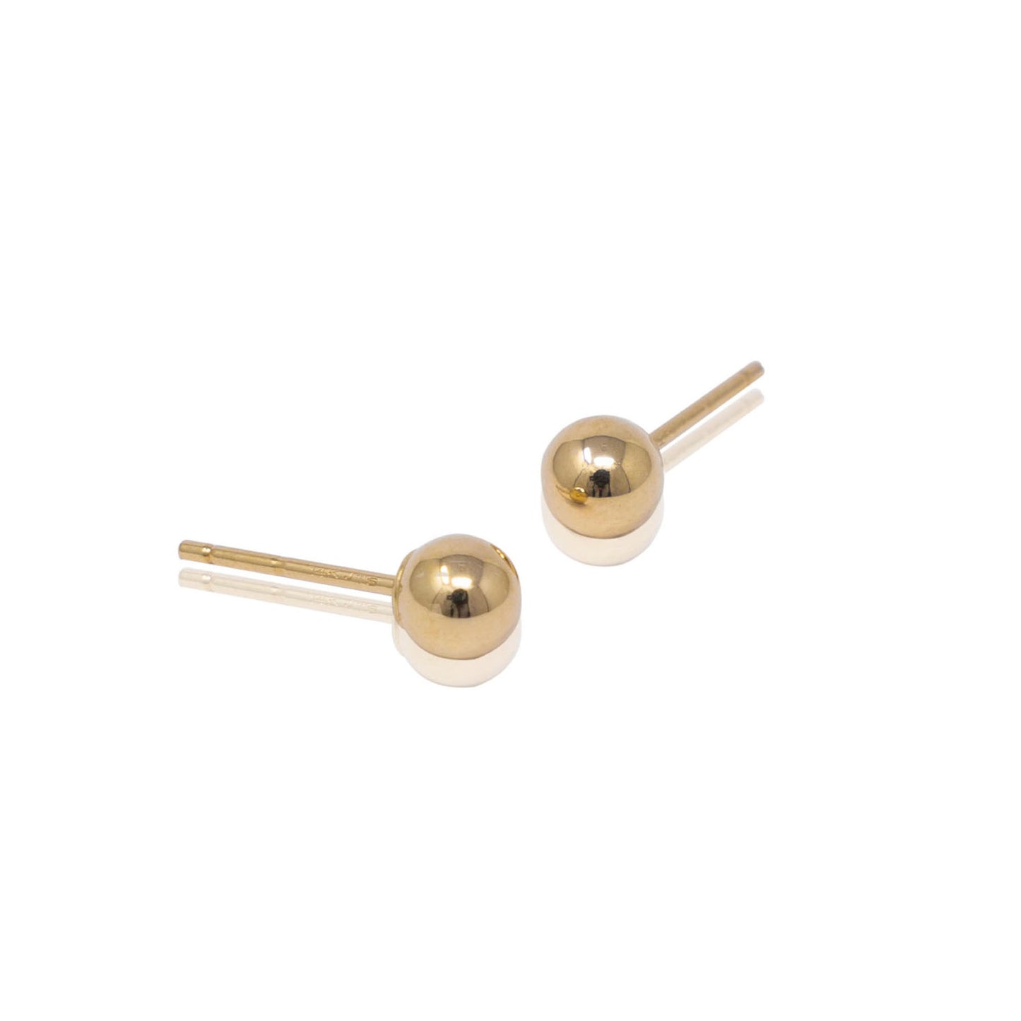 14k Gold Ball Push Back Earrings