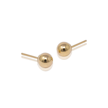 14k Gold Ball Push Back Earrings