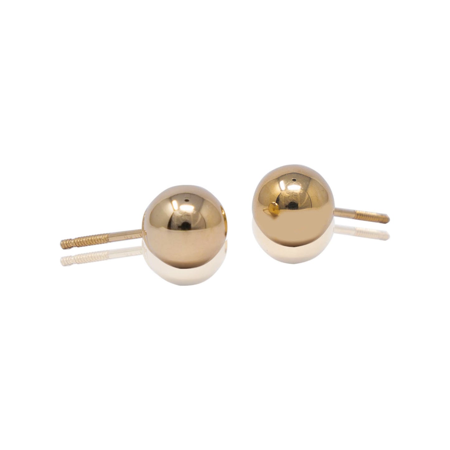 14k Gold Ball Screw Back Earrings