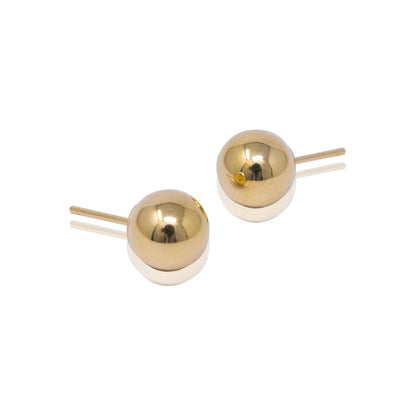 14k Gold Ball Push Back Earrings