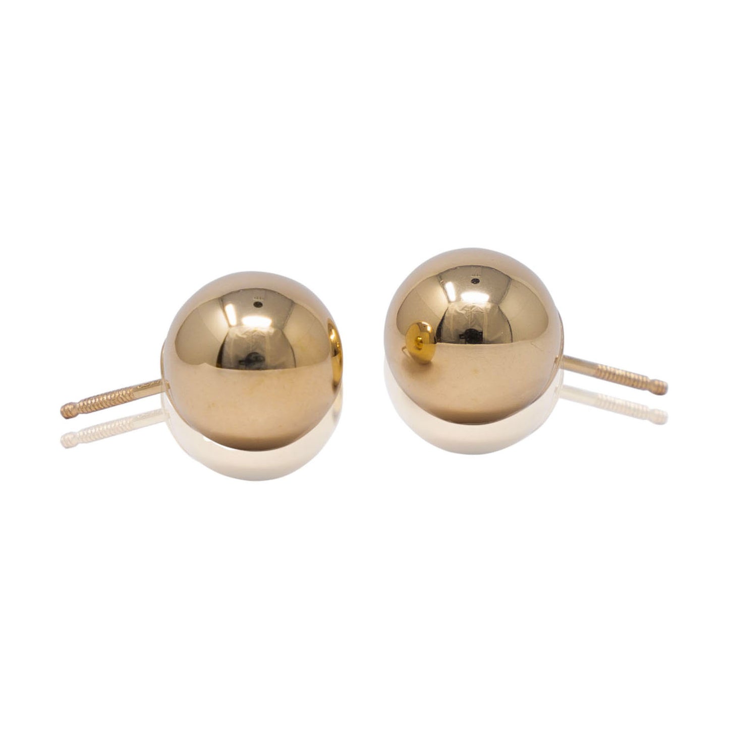 14k Gold Ball Screw Back Earrings