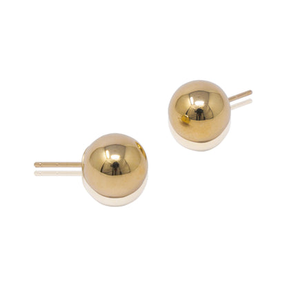 14k Gold Ball Push Back Earrings