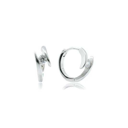 Sterling Silver Dainty CZ Huggies