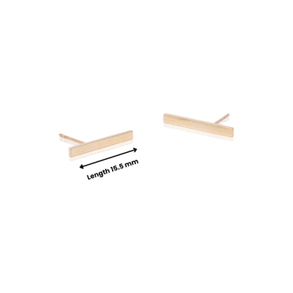 14k Gold Long Bar Studs