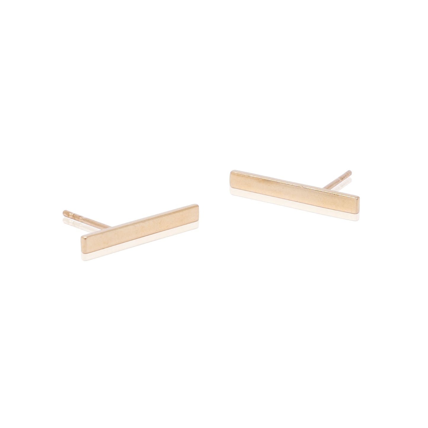 14k Gold Long Bar Studs