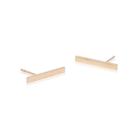 14k Gold Long Bar Studs