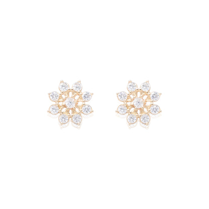14k Gold Flower Stud Earrings