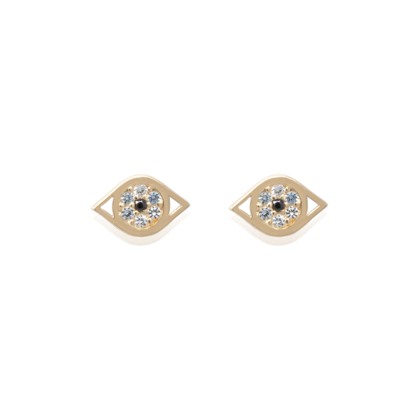 14k Gold Evil Eye Studs