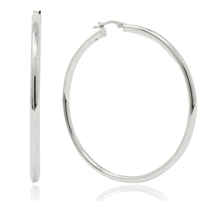 Sterling Silver Plain Hoops