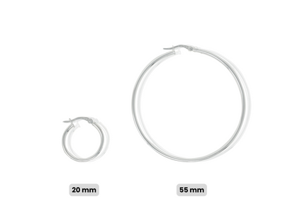 Sterling Silver Plain Hoops