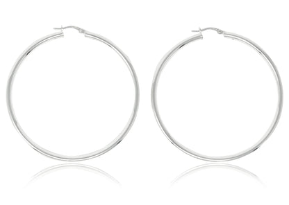 Sterling Silver Plain Thick Hoops