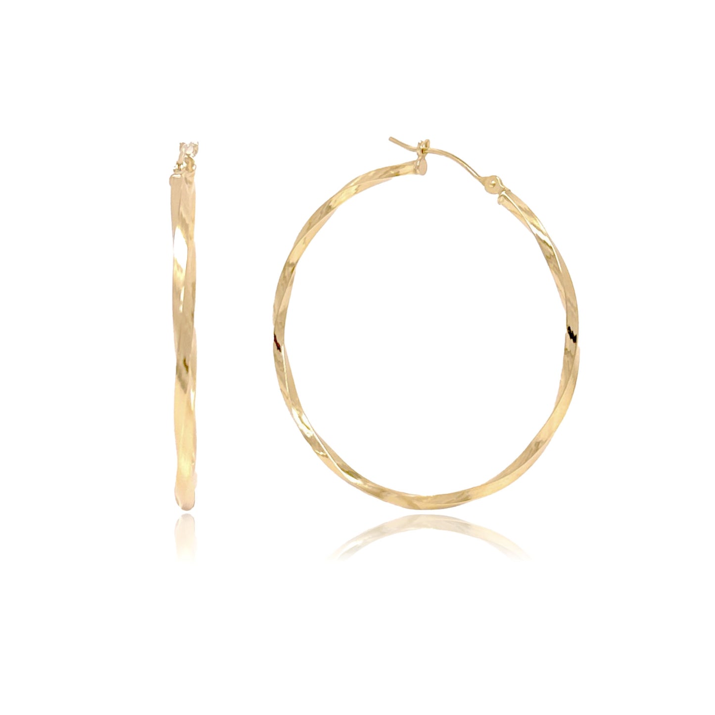 14k Gold Twisted Hoops
