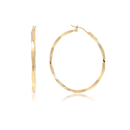 14k Gold Twisted Hoops