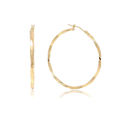 14k Gold Twisted Hoops