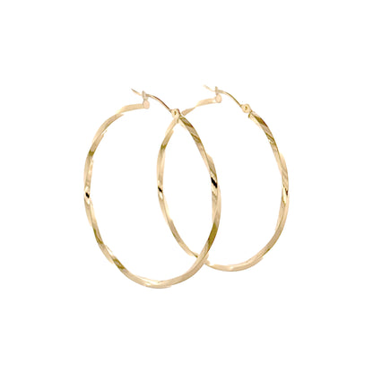 14k Gold Twisted Hoops