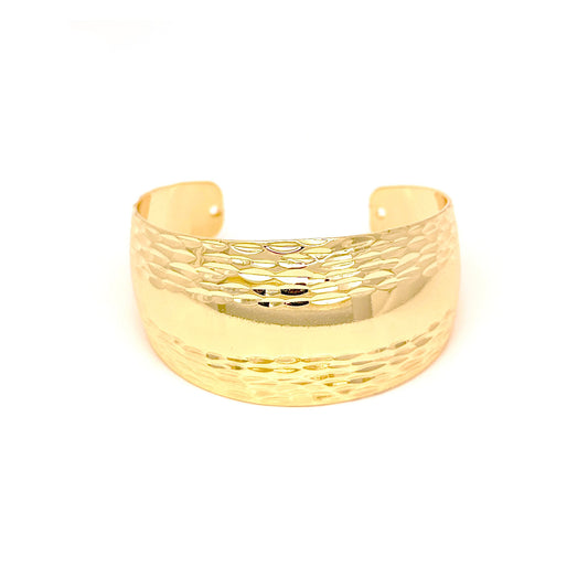 14k Gold Filled Diamond Cut Cuff Bangle