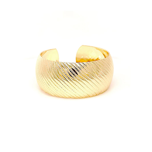 14k Gold Filled Textured Cuff Bangle
