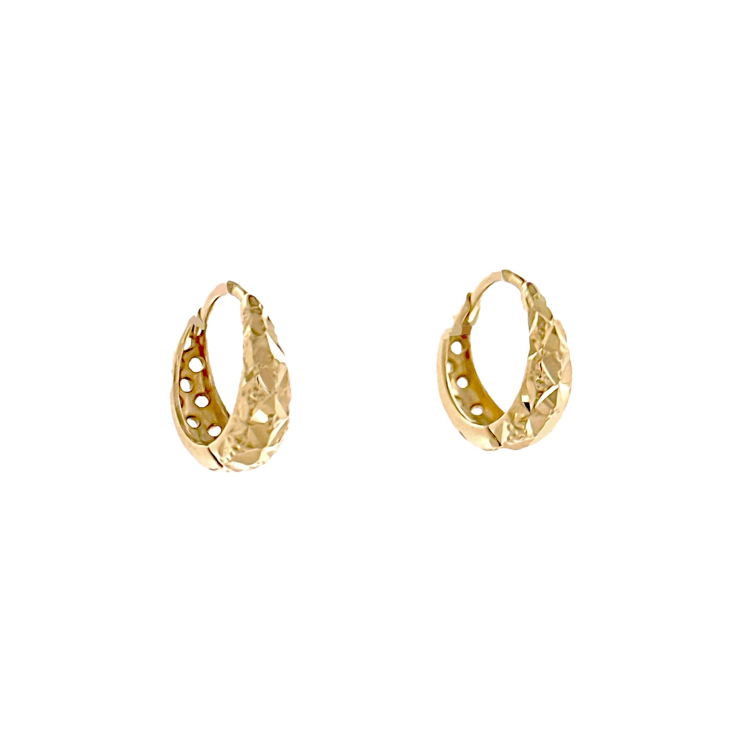 14k Gold Tapered Huggies
