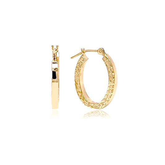 14k Gold Oval Hoops