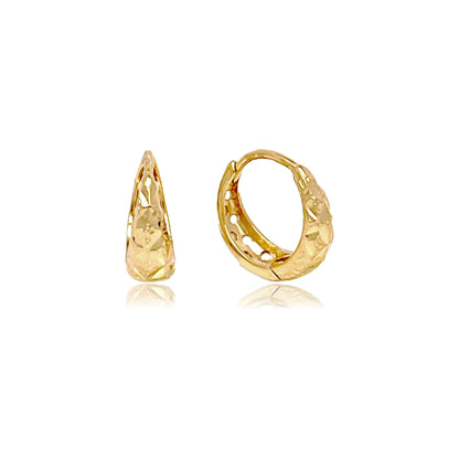 14k Gold Tapered Huggies