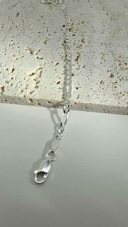 Sterling Silver Figaro Anklet