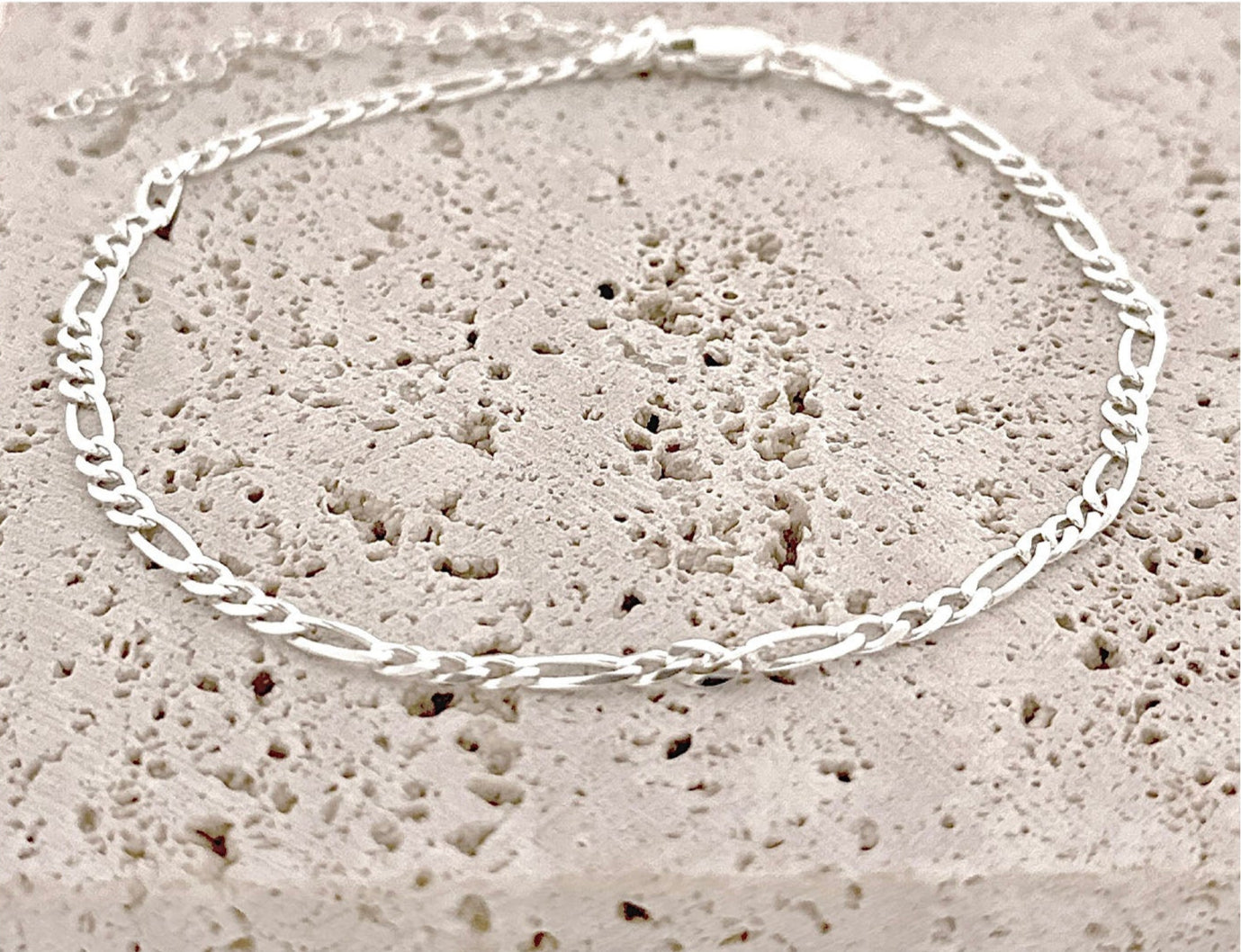 Sterling Silver Figaro Anklet