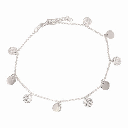 Sterling Silver Dangling Coin Anklet
