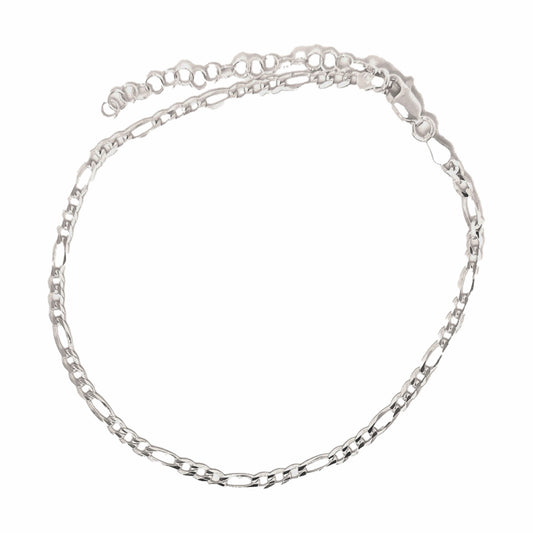 Sterling Silver Figaro Anklet