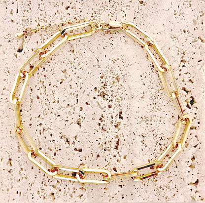 Gold Chunky Paperclip Anklet