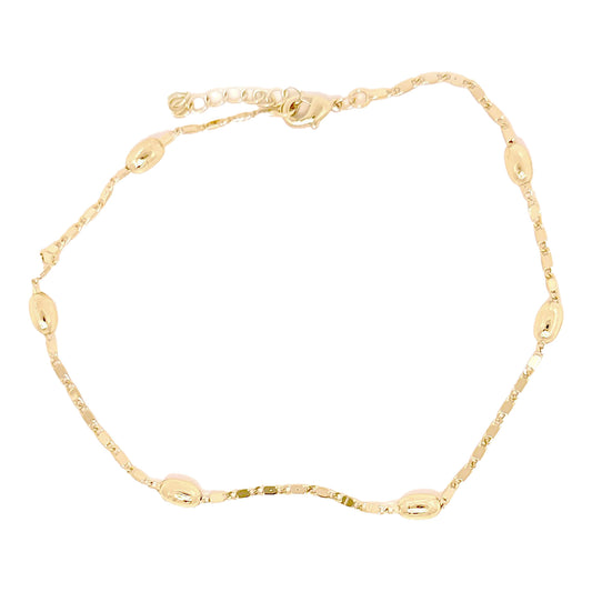 Gold Beaded Mariner Anklet