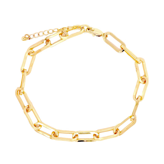 Gold Chunky Paperclip Anklet