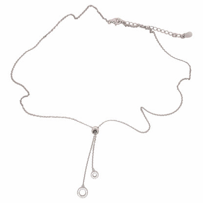 Sterling Silver Lariat Circle Necklace