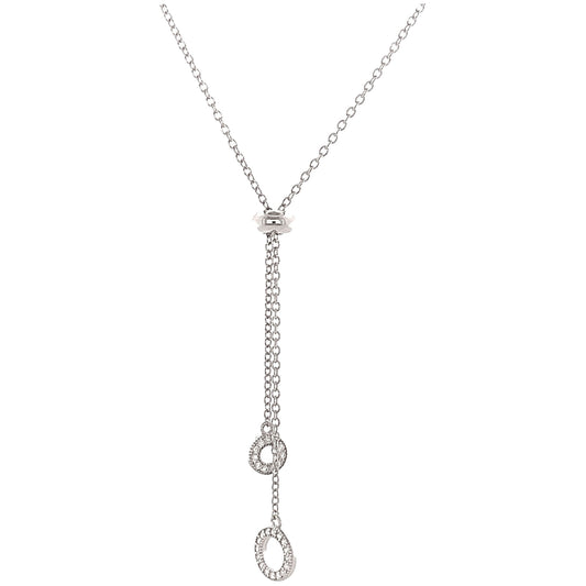 Sterling Silver Lariat Circle Necklace