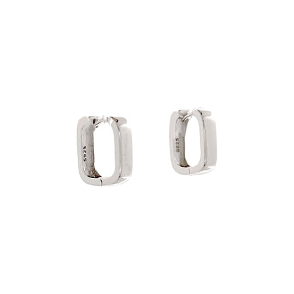 Sterling Silver Small Oval Huggies