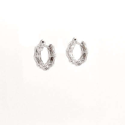 Sterling Silver Bamboo Huggies