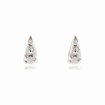 Sterling Silver Teardrop Star Huggies